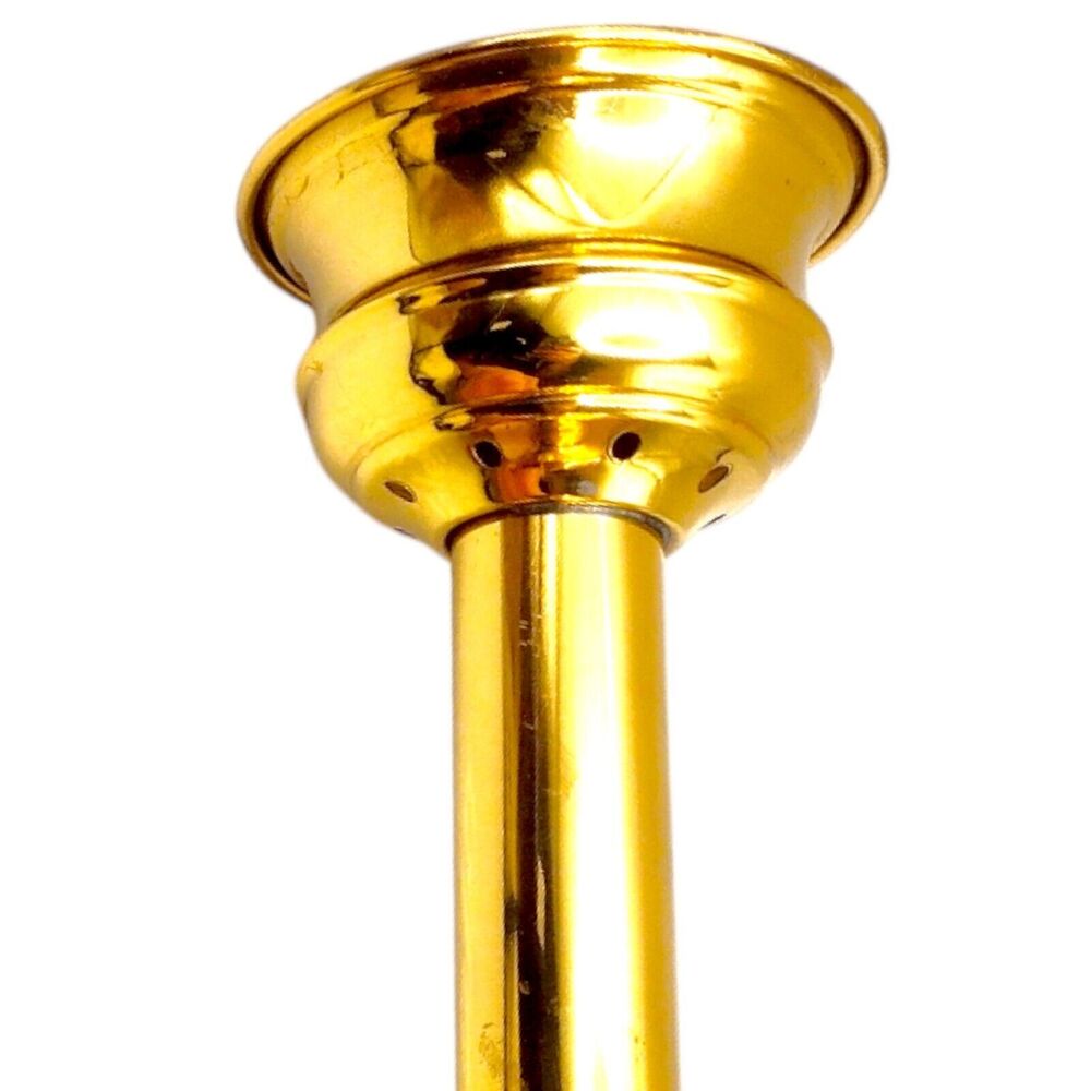 Vintage Gold Brass Candle Stick Holder Oil Lamp Base 6.5" Made In England - Picture 5 of 16